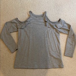 Beyond Yoga Ruffle Cold Shoulder Sweater
